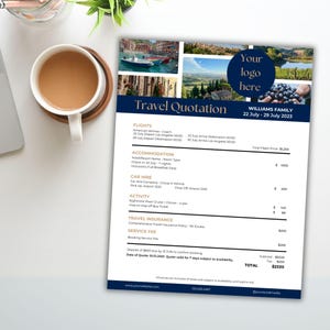 Travel Agent Quotation Template | Travel Advisor Quote | Vacation Quote Template | Travel Agent Canva Templates