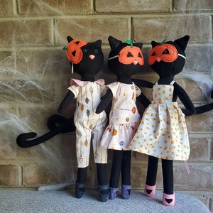 Candy Corn Black Cat Handmade Halloween Doll image 6