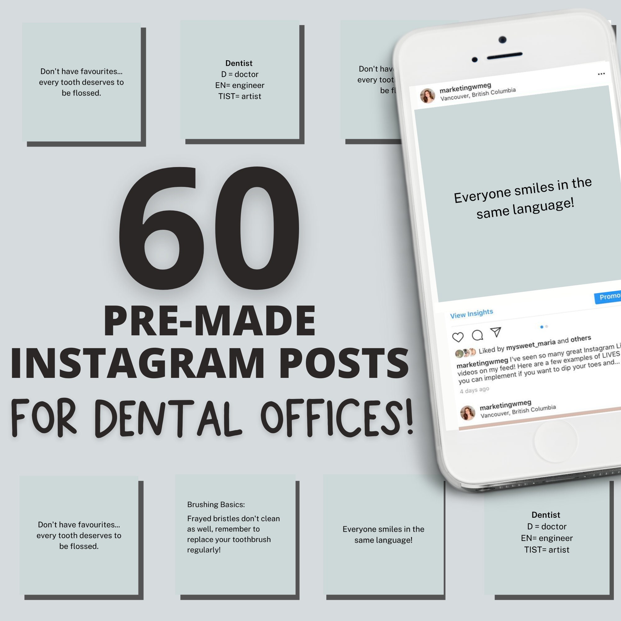 60 Dentist Quotes for Instagram Dental Instagram Posts Etsy