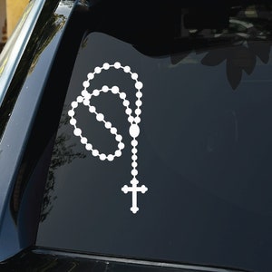 Rosary Sticker, Rosary Car Sticker, Catholic Sticker, Virgin Mary, Prayer Faith, Christian Decal, Jesus Christo, Rosary Window Sticker Decal