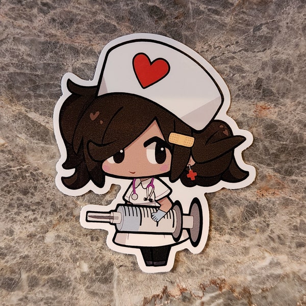 Nurse Sticker Decal for Water Bottle, Locker, Laptop, Chibi, Kawaii, Nurses Week Gift, Medical, Healthcare Workers, RN, LPN, NP, Student