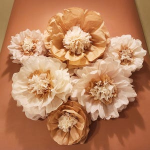 Grandi fiori di carta (set da 6), decorazioni boho, addio al nubilato, fondale floreale, baby shower, decorazione per feste di compleanno