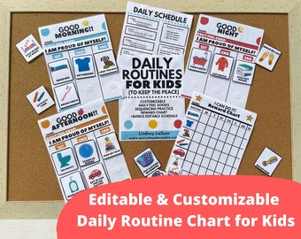 Editable Daily Routine Chart for Kids