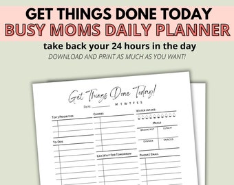 Printable Daily Planner | Day Planner Printable | Digital Download | Instant Download | Printable Planner