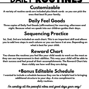Editable Daily Routine Chart for Kids - Etsy