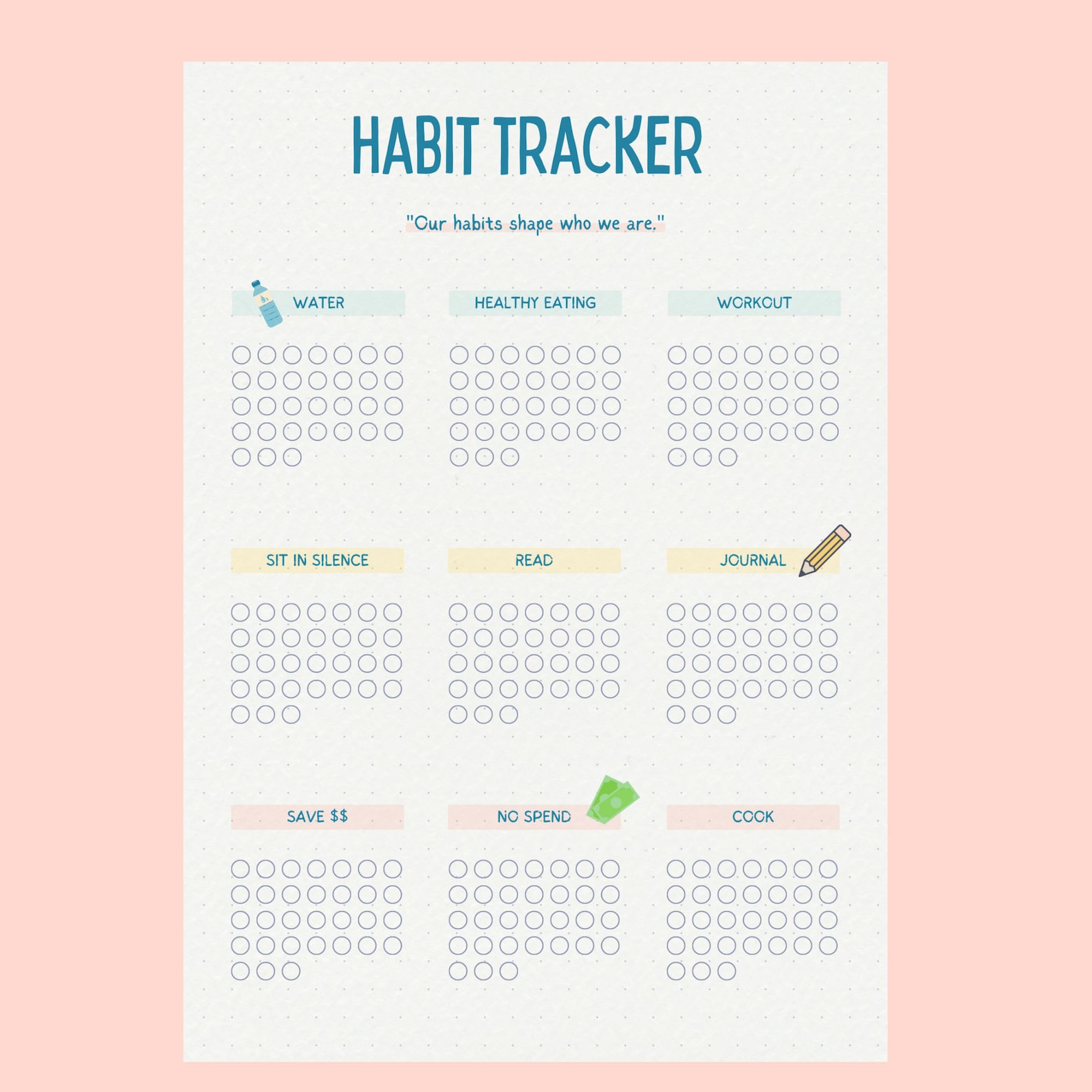 Monthly Habit Tracker Printable, Habit Tracker Template, Routine ...