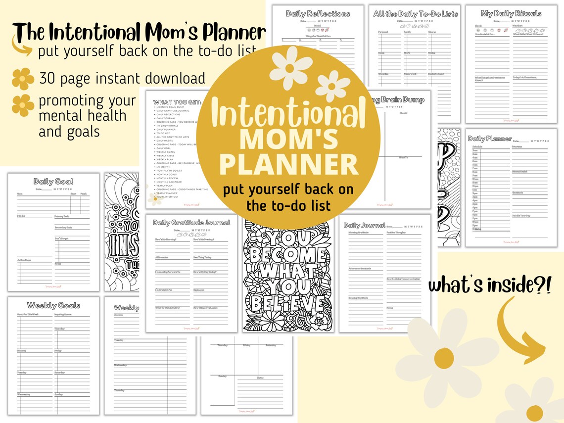 Busy Mom Planner Home Management Planner Working Mom Planner Stay at