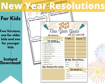 New Years Resolution Printable for Kids 2023