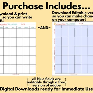 Homeschool Planner, Editable Planner, Printable Planner, Lesson Planner ...