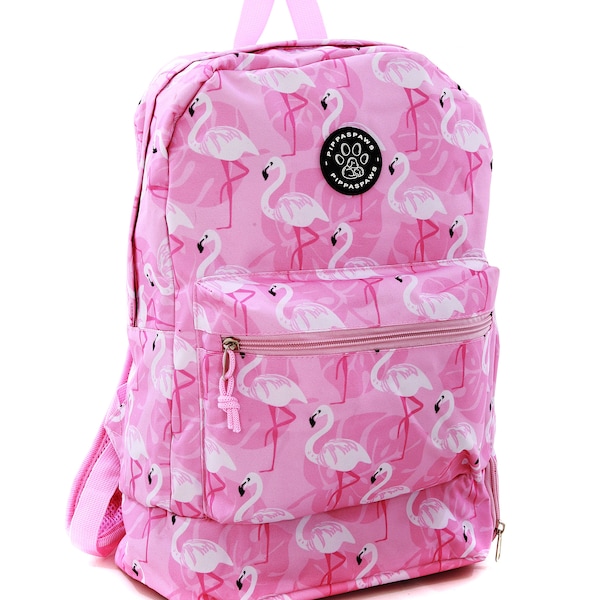 NEW Pink Flamingo 'DumpStore' Dog Backpack / Dog Walking Bag store dog poo