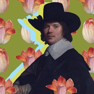 Portrait eines Mannes Bubble-Free Stickers
