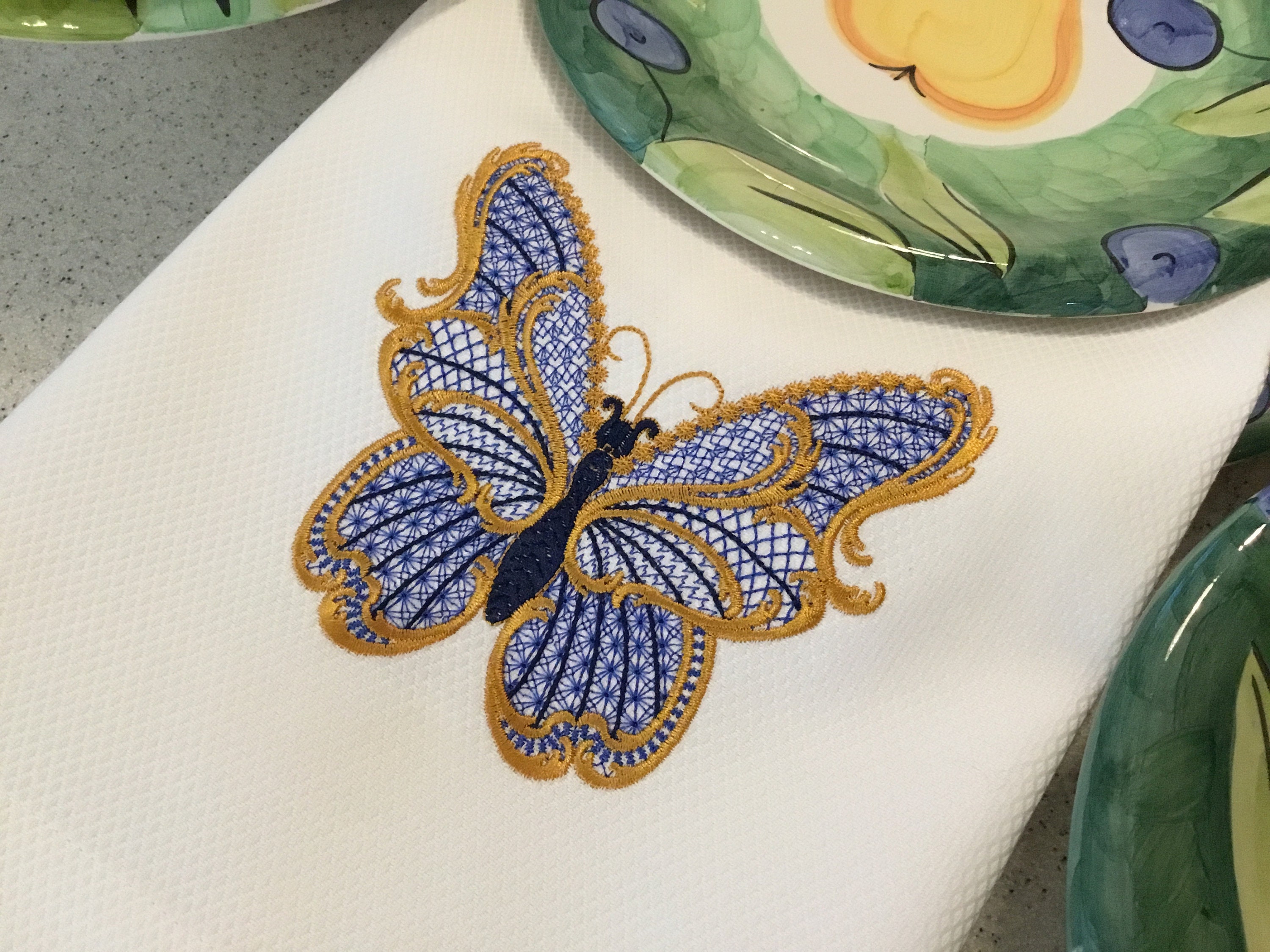 Butterfly Tea Towel Guest Towel Kitchen Towel Wedding Gift Etsy UK