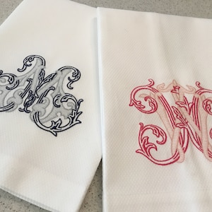 Vintage Vine Monogrammed Towel, Monogram Towel, Vine Monogram, Guest Towel, Hand Towel, Hostess Gift, Monogrammed Towel