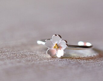 Sakura Ring - 925 Sterling Silver Adjustable Ring - Special Gift