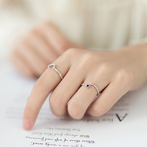 925 Silver Moon & Star Adjustable Ring – Cubic Zirconia – Women's Fashion Jewelry Gift