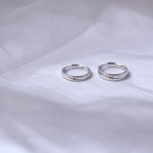 925 Silver Aurora Love Couple Rings Gold Star Rings Simple - Etsy