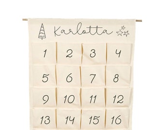 Personalisierter Adventskalender| zum Selber befüllen| Adventskalender mit Name| 24 Taschen