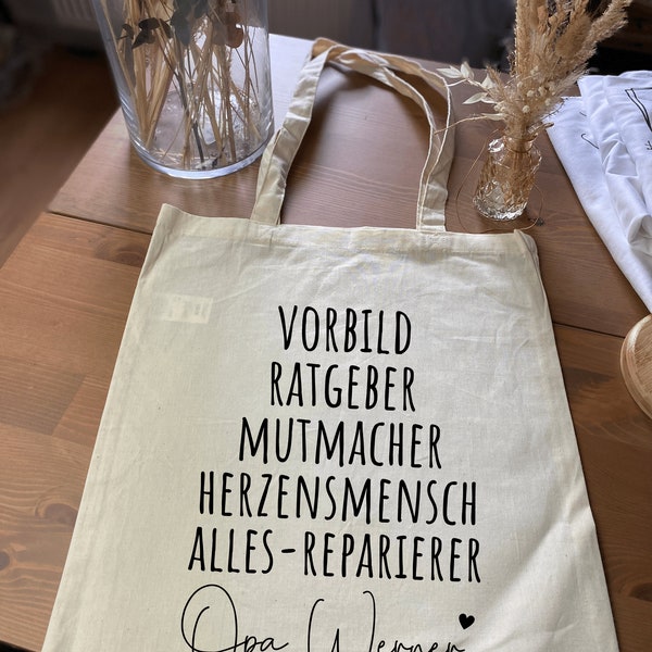 Bester Opa mit Personalisierung| Einkaufstasche| Tragetasche| Einkaufsbeutel| Geschenk für Opa