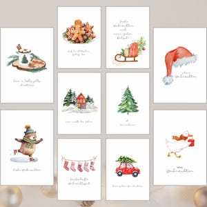 Weihnachtskarten| 10er Pack| Grußkarten| Frohe Weihnachten| eleganter Bohostil| skandinavisch| Guten Rutsch| Wichtel