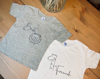 Beste Freunde| Buddies| Best Friends| Kindergartenfreunde| Freundschaft| 2er Set T-Shirts|