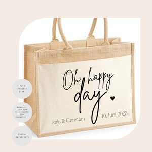 wedding gift personalized bag with name and date Guest gift Gift bridal couple image 4