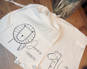 Gepersonaliseerde sporttas | Gymtas met naam| Verandering van kleding| Verandering van wasgoed| Cadeau kleuterschool| Rugzak kleuterschool