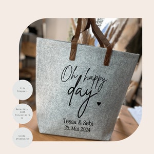 wedding gift personalized bag with name and date Guest gift Gift bridal couple image 3