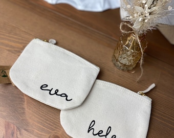 Personalized cosmetic bags with name| Gift idea for girlfriend, work colleague Bag with name|