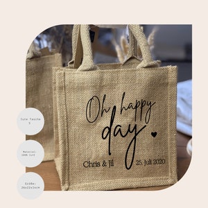 wedding gift personalized bag with name and date Guest gift Gift bridal couple image 1