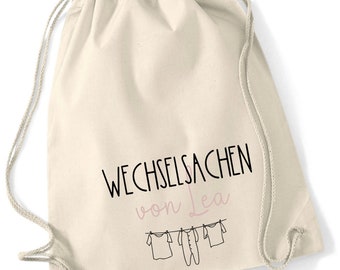 Personalisierter Wechselkleidungsbeutel für den Kindergarten/ Wechselwäsche/Wechselsachen