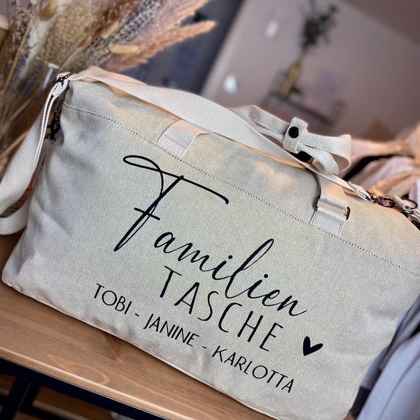 Personalisierte Familientasche| Reisetasche| Weekender| Kliniktasche| Mommy Bag| Geschenk zur Geburt