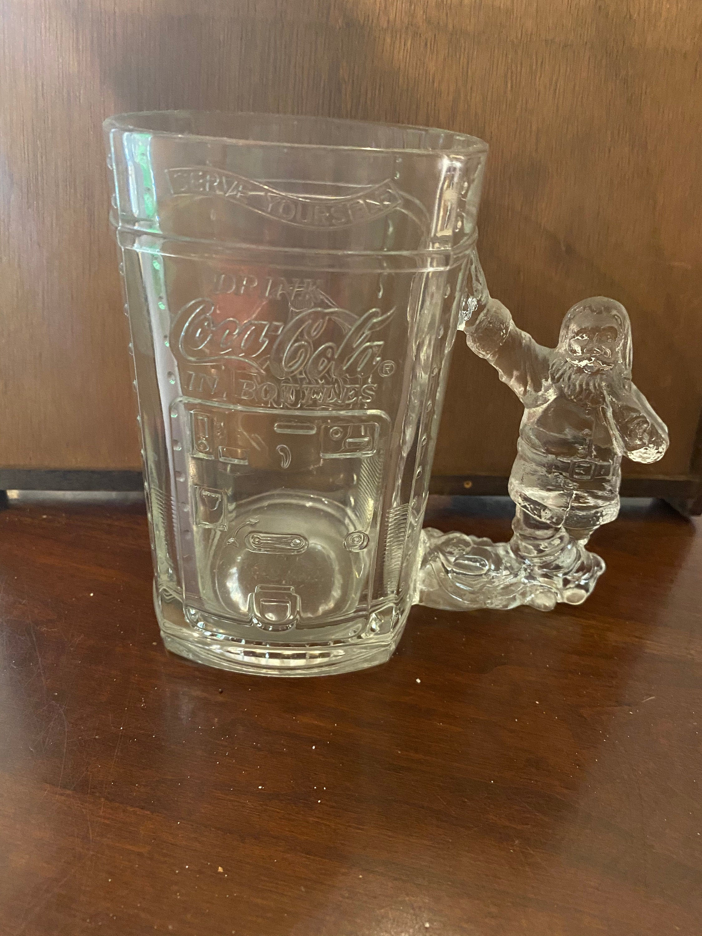 Coca cola glass mug with Santa handle Etsy