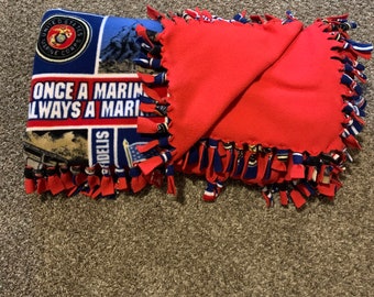 US Marines Fleece Tie Blanket