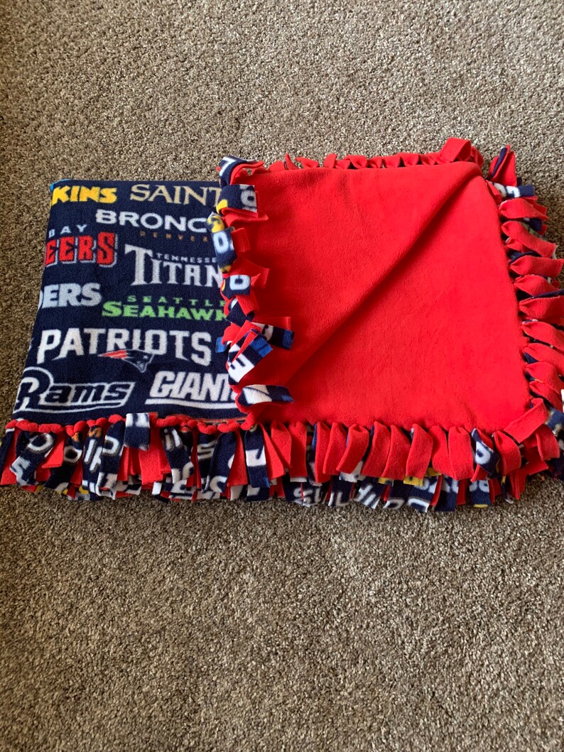 Football Teams Fleece Tie Blanket Etsy