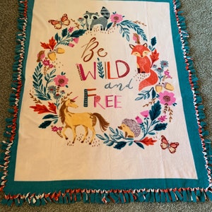 Be Wild and Free Horse Tie Fleece Blanket