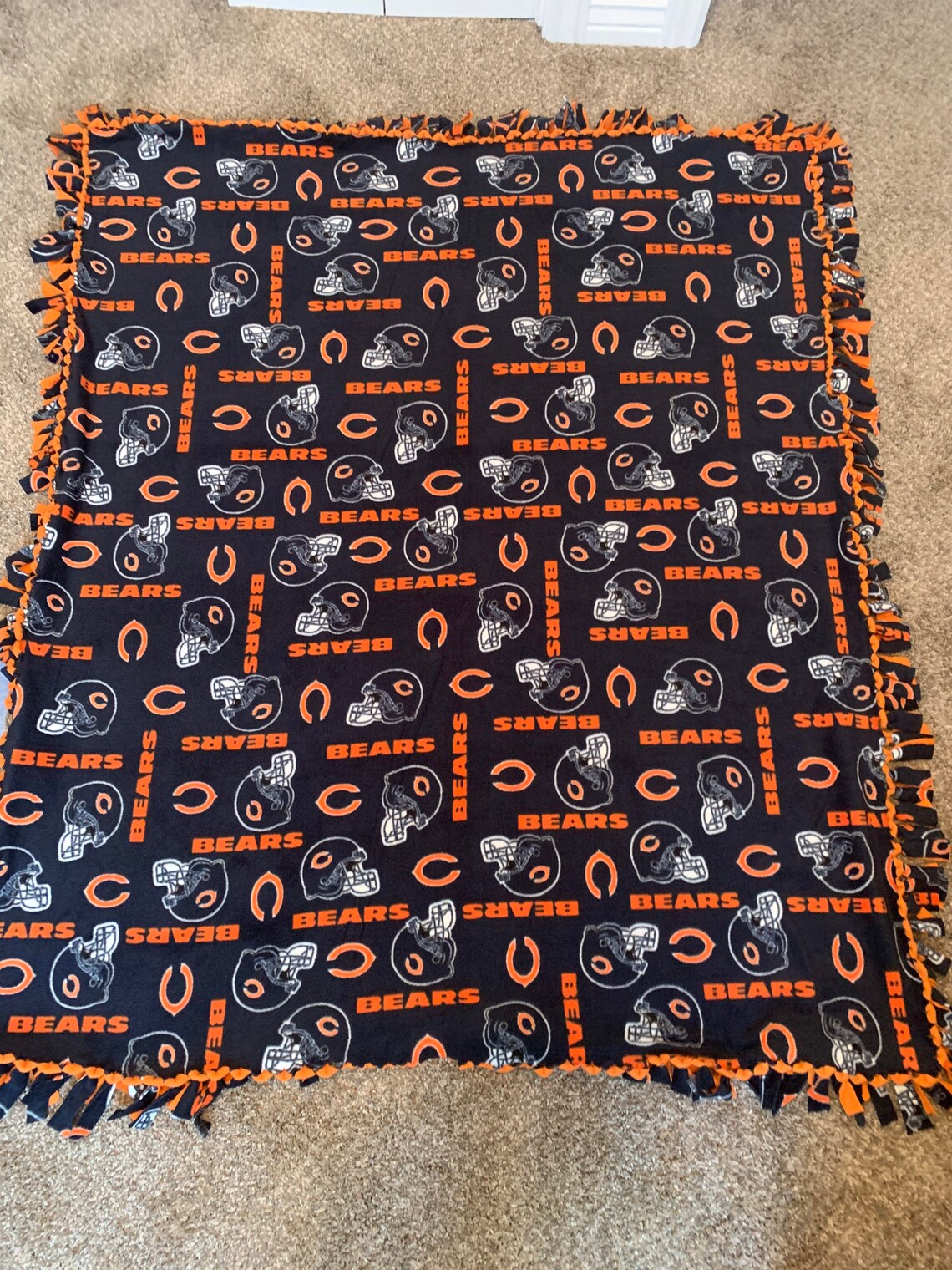 Chicago Bears Fleece Tie Blanket Etsy