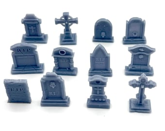 28mm Scale Gravestones Set – Resin Cemetery Terrain for Tabletop Wargames, RPGs & Dioramas