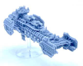 Space Knight Battle Barge Style Marine Cruiser - Curved Prow and Wings