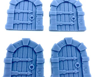 Large Fantasy Medieval Arched Stone and Wood Effect Door
