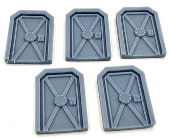 Resin 28mm Sci Fi Cross Beam Doors Set of 5 Greebles Scenery Terrain Bits