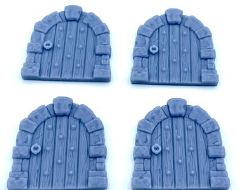 Medium Fantasy Medieval Arched Stone and Wood Effect Door 2