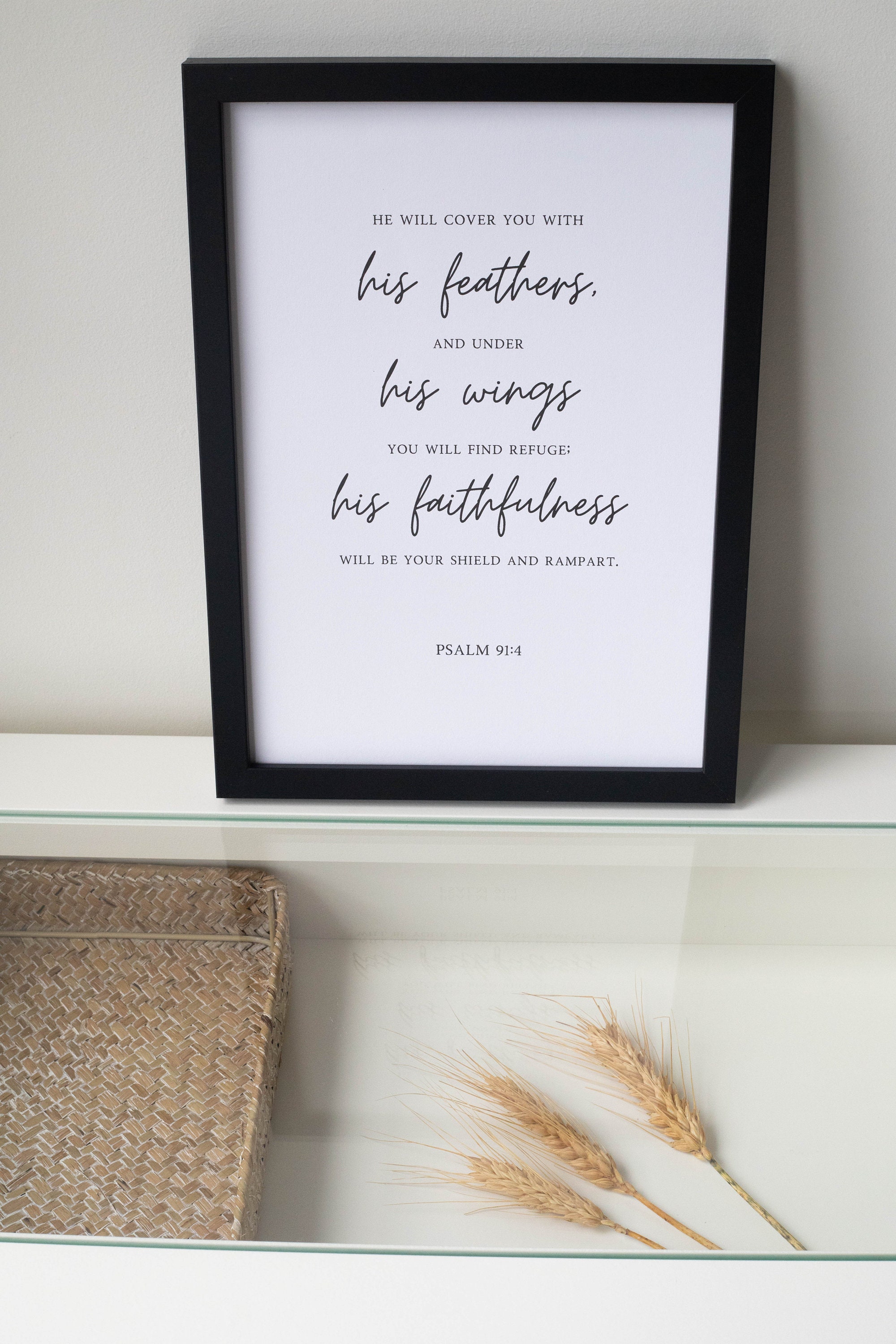 Framed Bible Verse Print Psalm 914 Etsy