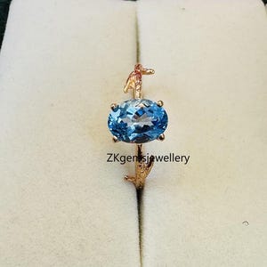 Swiss Blue Topaz Ring: 925 Sterling Silver December Birthstone