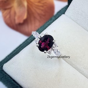 Handmade Rhodolite Garnet Ring: Sterling Silver Promise Ring