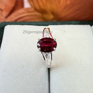 Oval Labrador Rubin Ring: 925 Sterling Silber, CZ Akzente