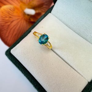 London Blue Topaz, 925 Sterling Silver, Promise Ring, Oval Cut Topaz, Silver Jewelry, Unique Ring, Women&#39;s Gift Ring, Topaz Ring, Gift Her