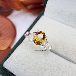 Natural Citrine, Cluster Ring, Citrine Ring, 925 Sterling Silver, November Birthstone, Handmade Ring, Unique Ring, Anniversary Gift Ring