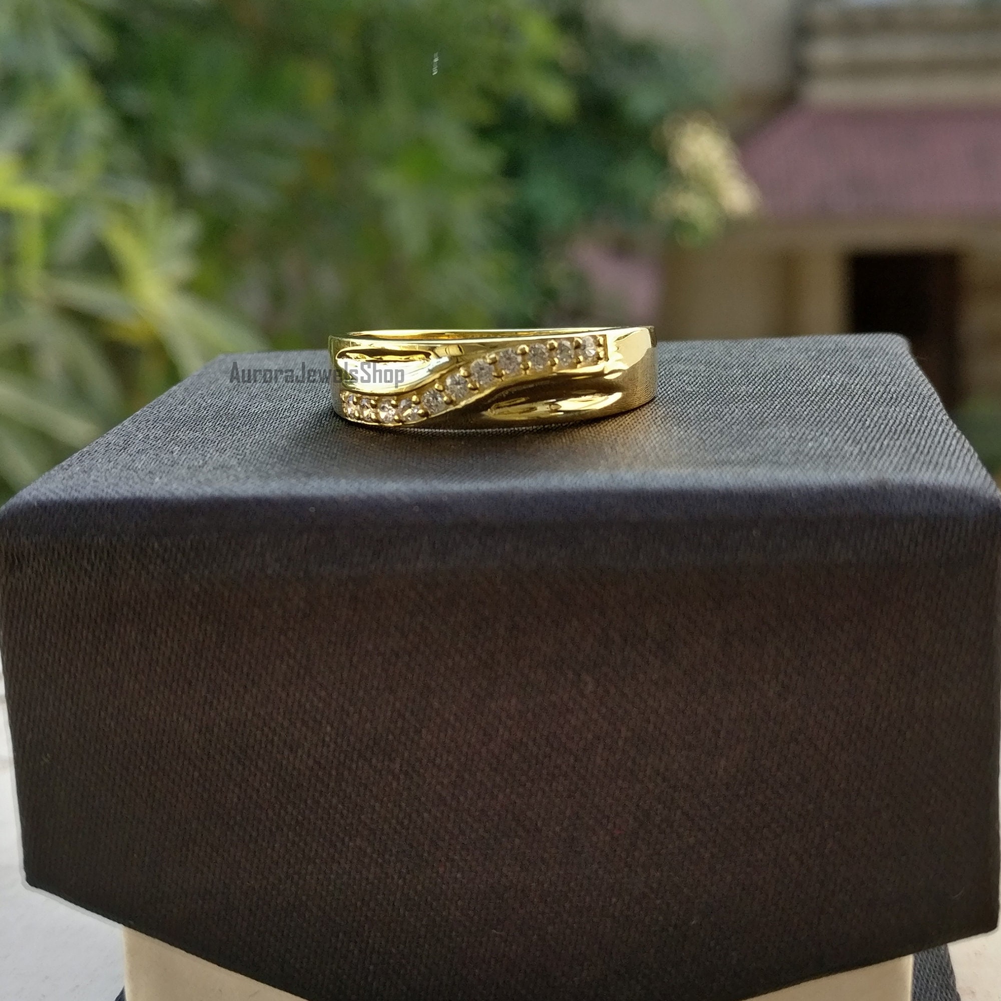 Wedding Set Yellow Gold Finish Wedding Set Trio Bridal Sets Etsy