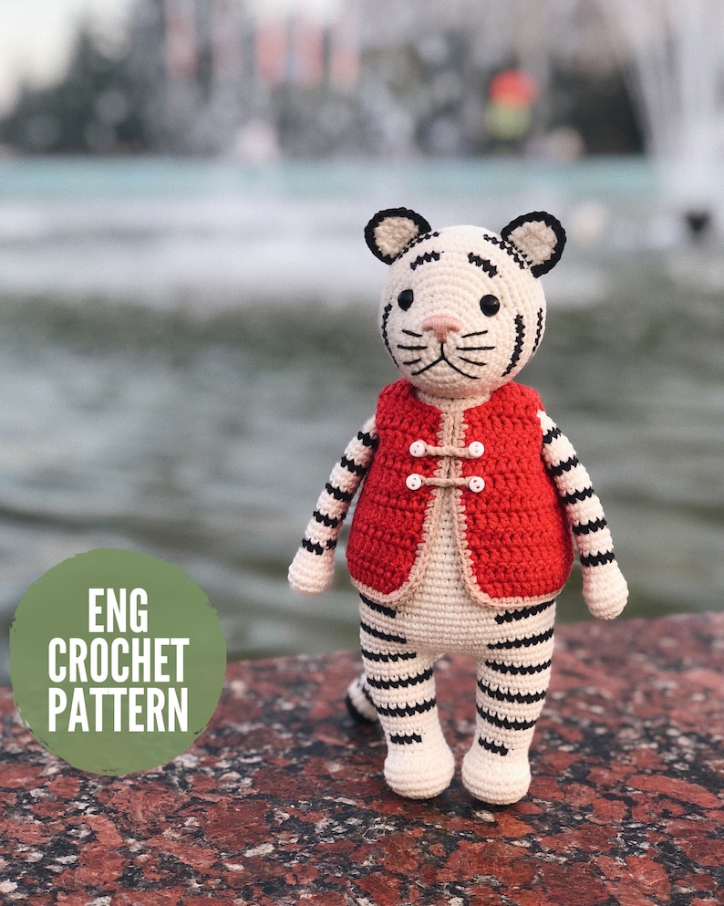 Amigurumi white tiger pattern Crochet pdf pattern Etsy