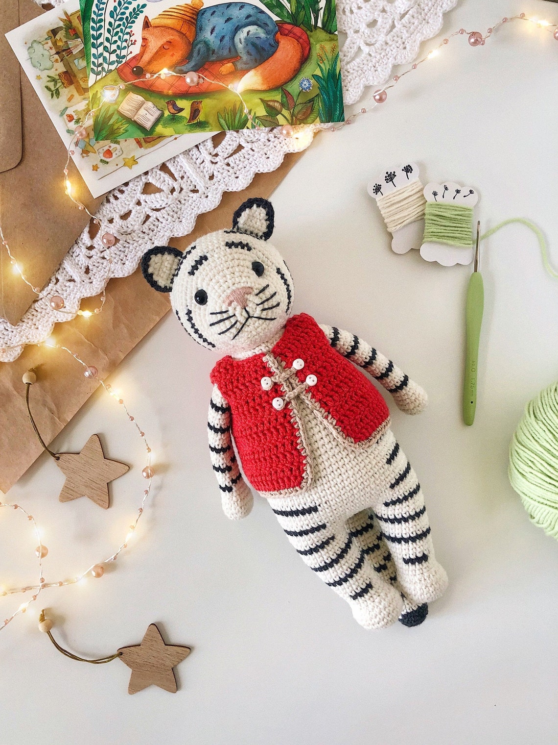 Amigurumi white tiger pattern Crochet pdf pattern Etsy